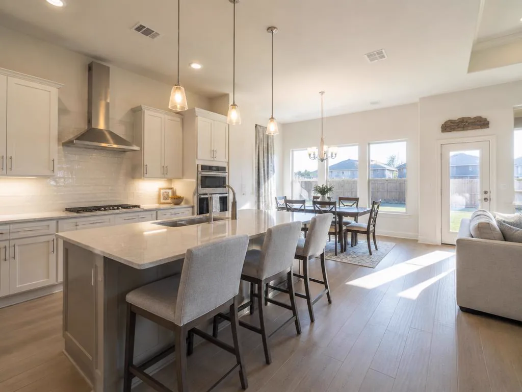 Bright open kitchen in a new construction Houston-area home